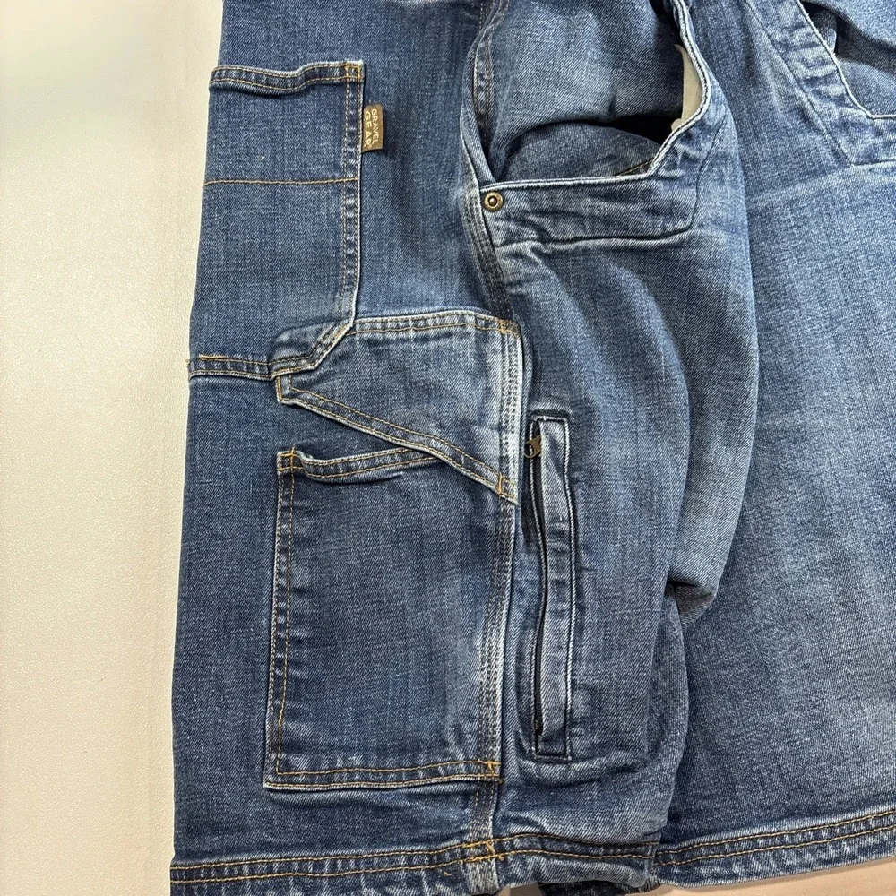Gravel Gear Denim Carpenter‎ Shorts Relaxed Fit Utility Pockets Blue 38W Jorts